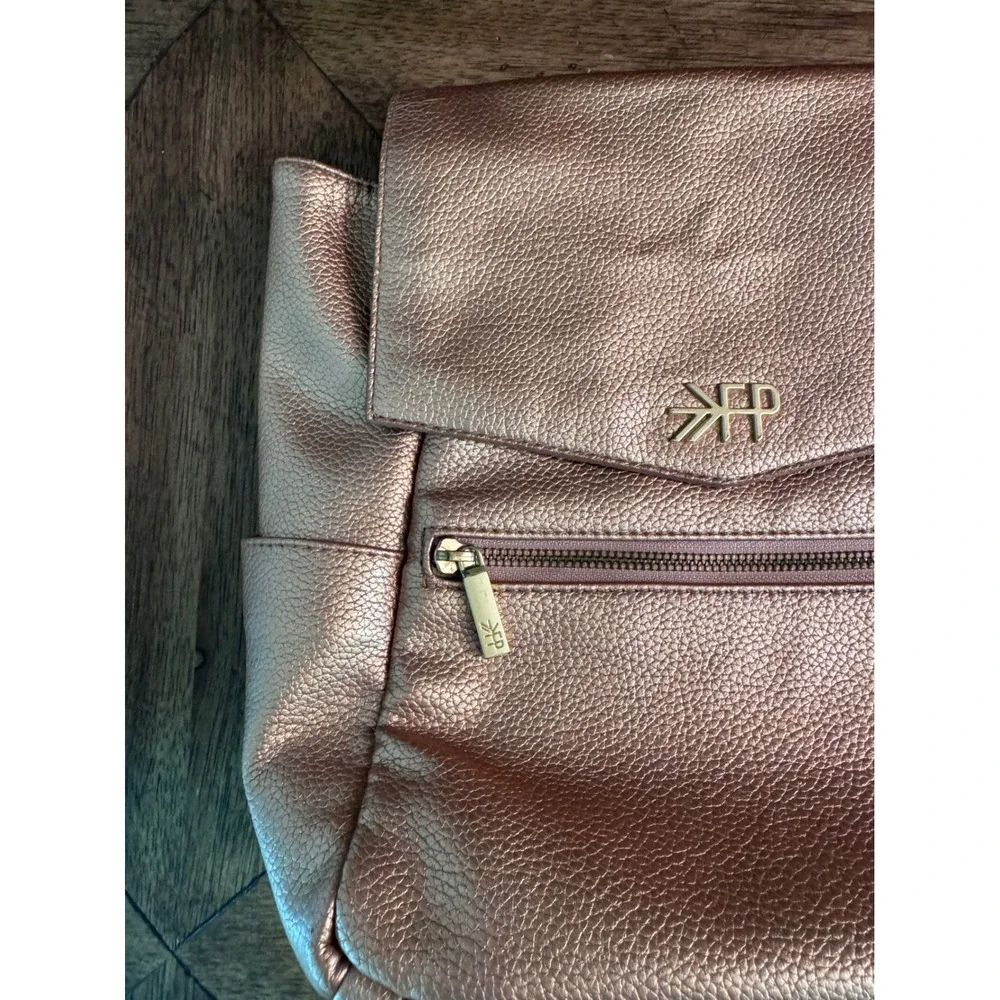 Freshly Picked Mini Classic Diaper Bag Rose Gold Metallic Vegan Leather Backpack